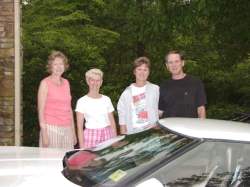 Gloria with her Corvette friends.