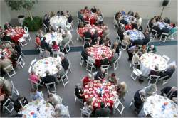 The dinner crowd as seen by the SR-71 reconnaissance bird hanging overhead.