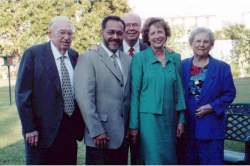 With Gloria's parents, Rev. Millard and Edna Spikes.