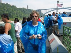 We switched to blue ponchos, but I don't remember why.