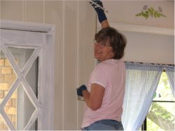 Gloria did all the trim painting.