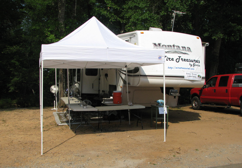 Our setup at Tannehill for the gem & mineral show.