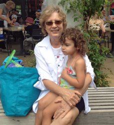 Gloria at the zoo with granddaughter H.
