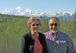 With Denali in the background.  Yes, we actually saw it!