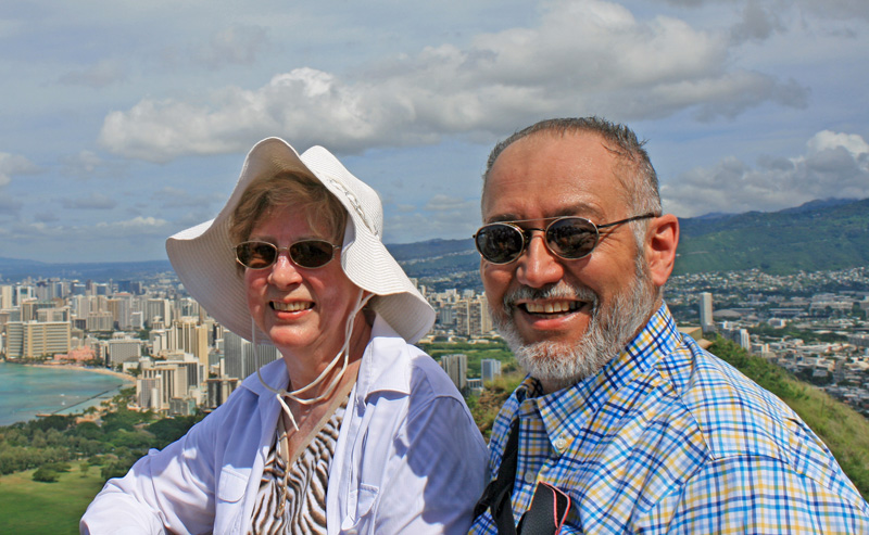 At the summit of Diamond Head.