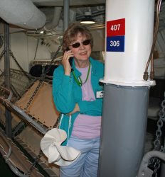 Gloria called Tyler from the submarine on exhibit.