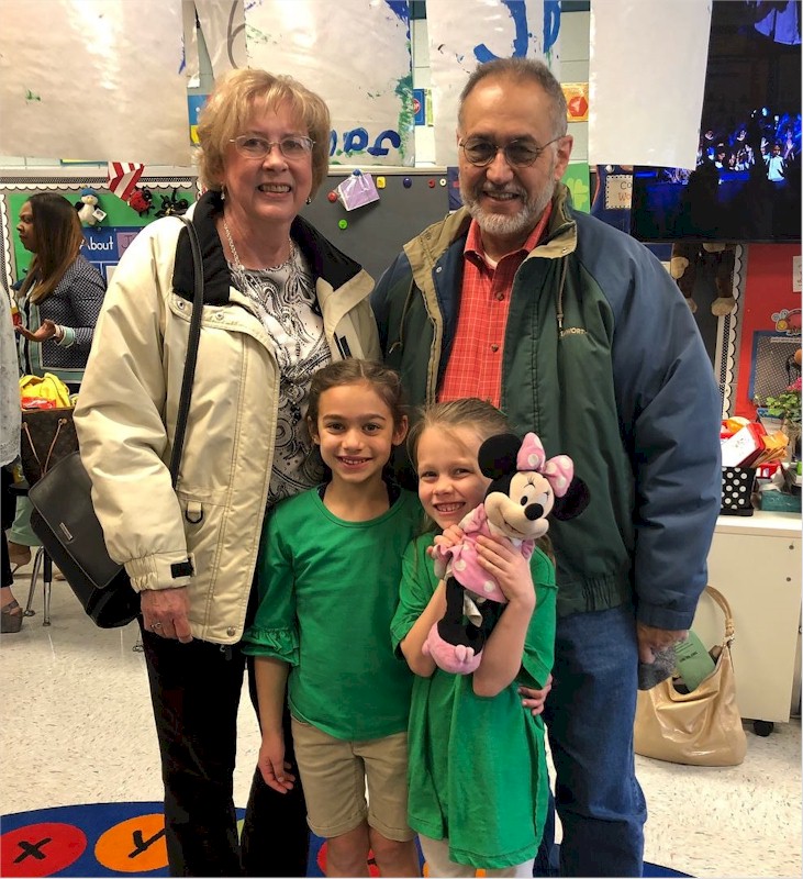 Grandparents' Day at Briarwood with "twin" cousins H and C.