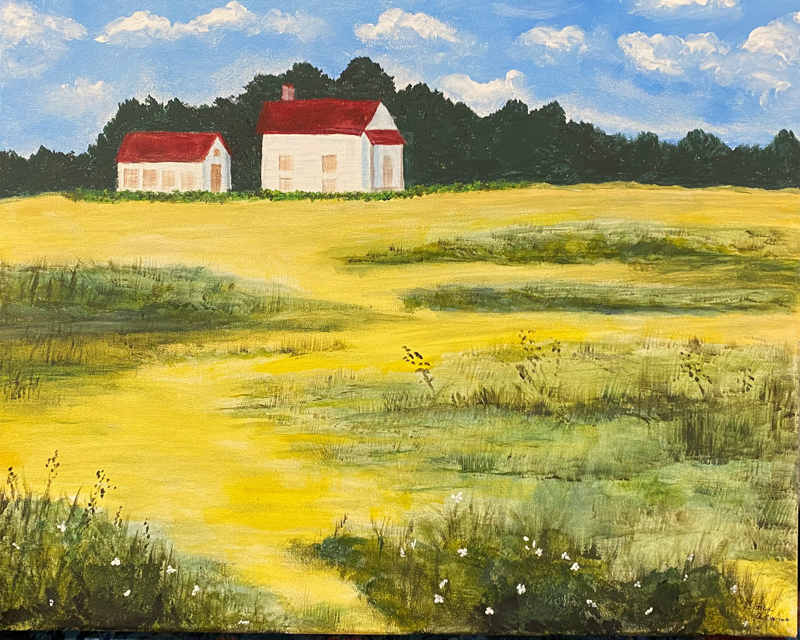 I'm going to display this painting in the basement guest room.